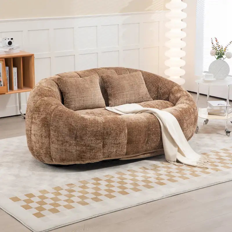 Sofa dwuosobowa szenilowa, rozkładana, z pianką o wysokiej gęstości i wyjątkowym komfortem