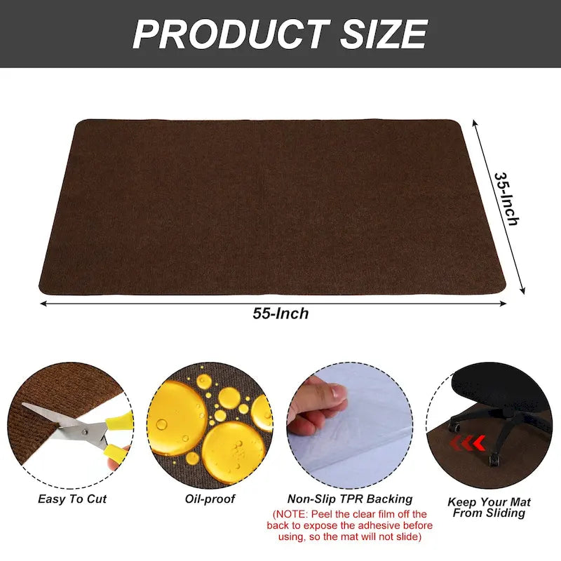 Mata pod krzesło biurowe 140 cm x 89 cm na twarde podłogi