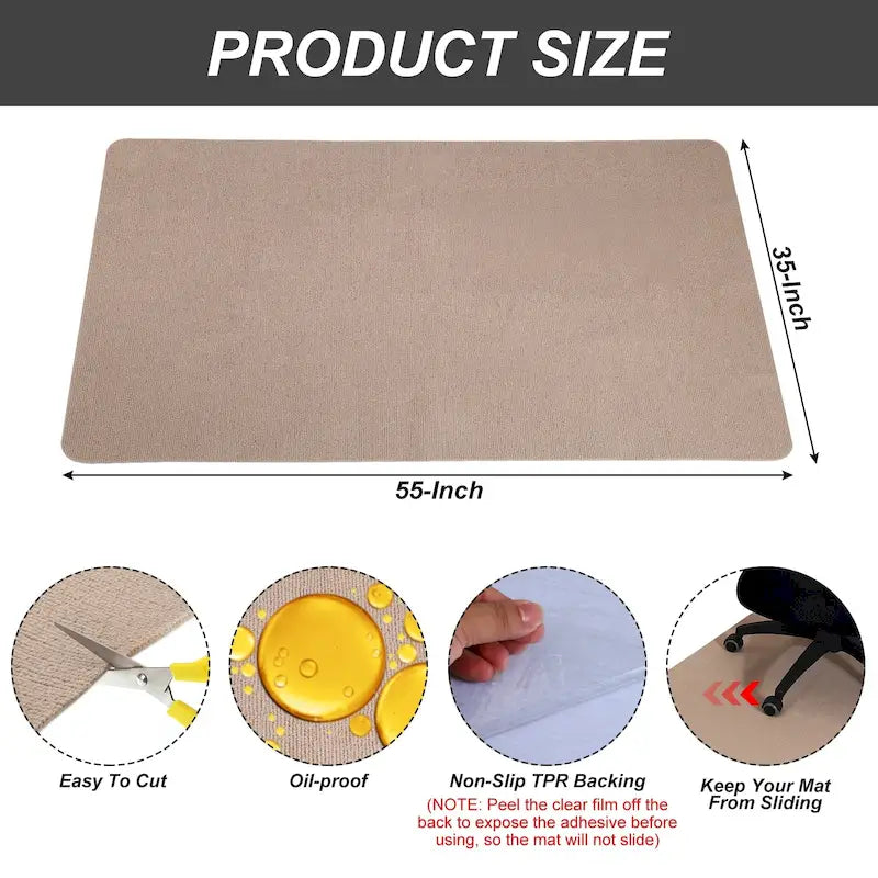 Mata pod krzesło biurowe 140 cm x 89 cm na twarde podłogi