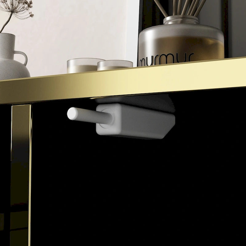 4 Doors Kitchen Sideboard 2 Top Drawers Accent Storage Cabinet